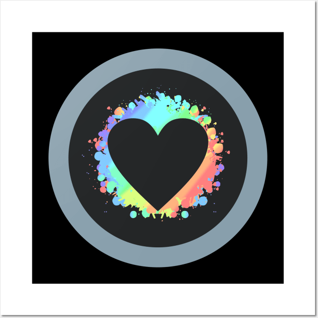 Colorful Black Heart Design Wall Art by Dale Preston Design